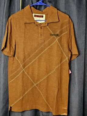 Tony Hawk Polo Shirt Men's M Brown Casual Skate Streetwear